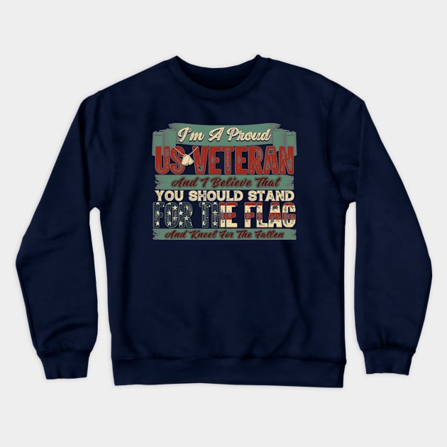 Proud US Veteran Crewneck Sweatshirt by BE MY GUEST MARKETING LLC